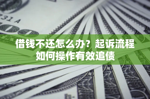 济南借钱不还怎么办？起诉流程如何操作有效追债