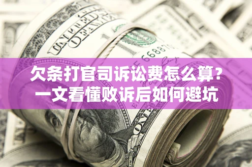 济南欠条打官司诉讼费怎么算？一文看懂败诉后如何避坑