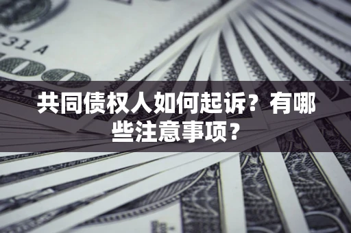 济南共同债权人如何起诉？有哪些注意事项？